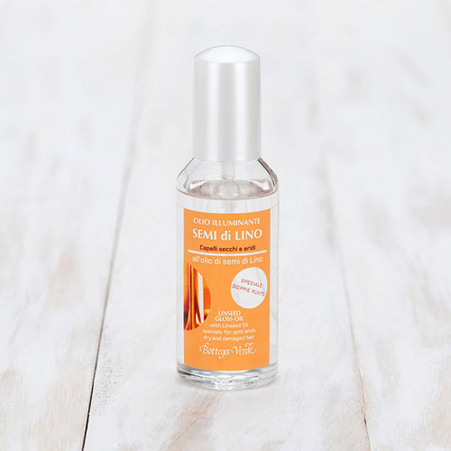 Olio illuminante Semi di Lino, all'olio di semi di Lino (50 ml) - speciale doppie punte - capelli secchi e aridi
